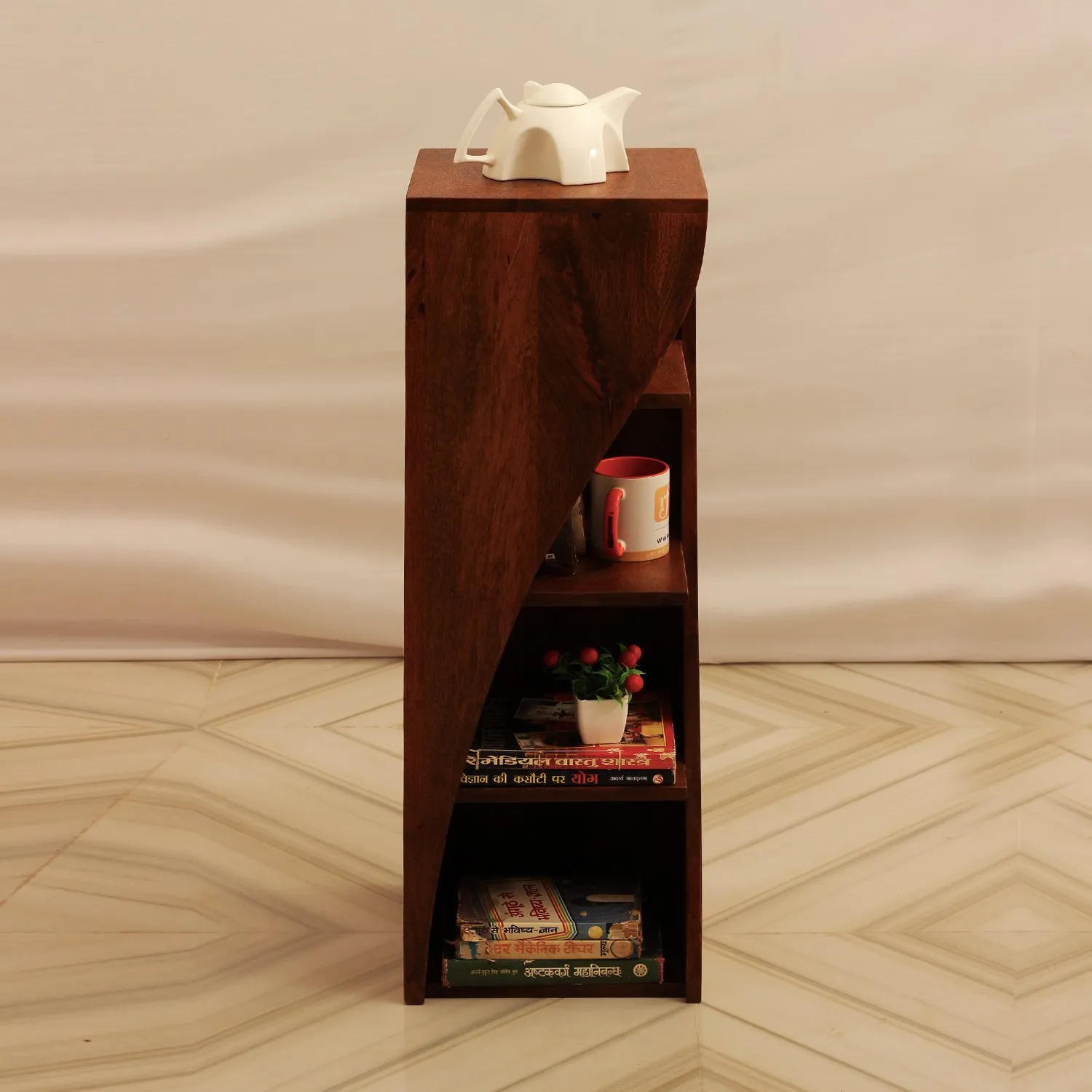 Royal Finish Vehement 4 Shelf Solid Wood Bookshelf in Sheesham, Natural Colour solid wood bookshelf image 3