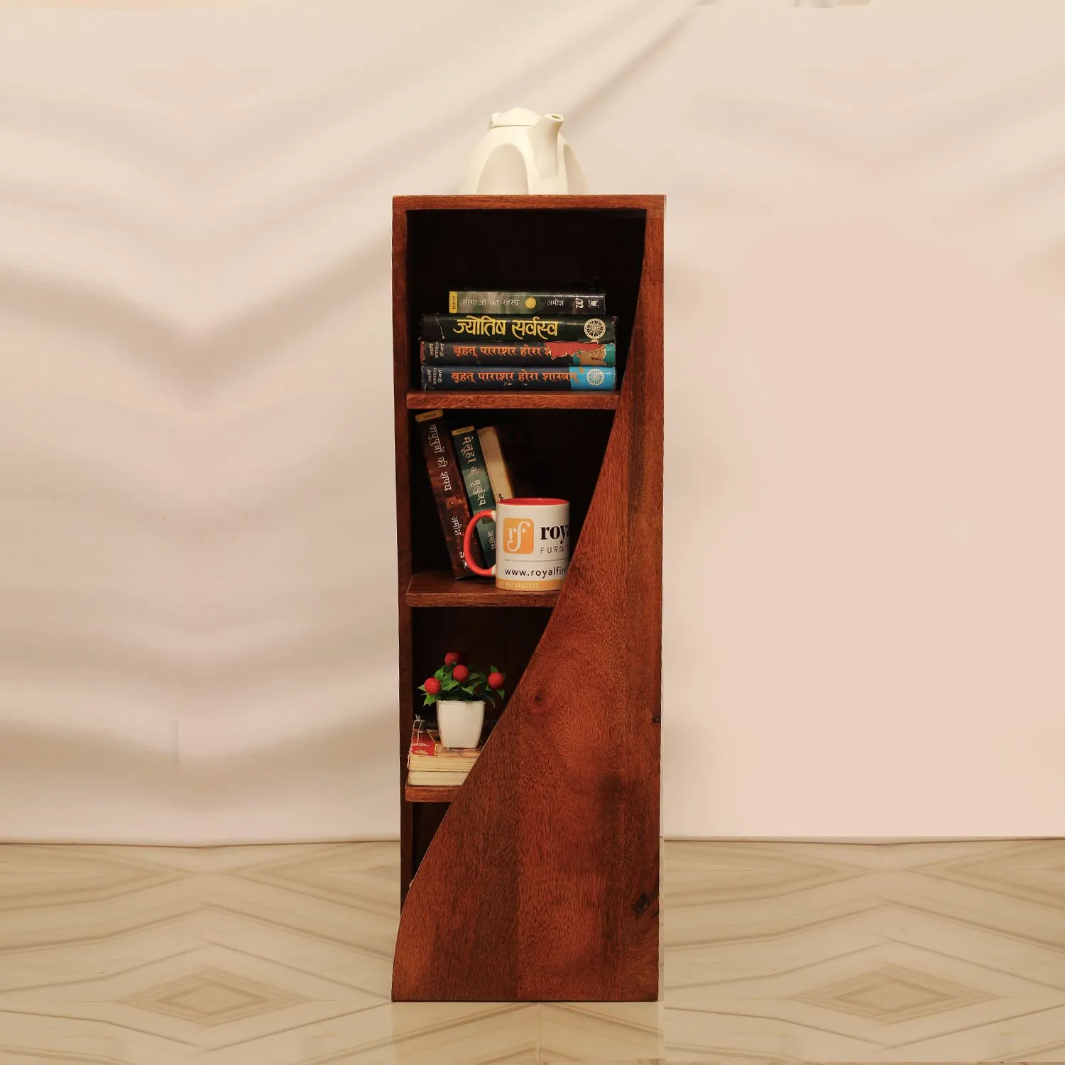 Royal Finish Vehement 4 Shelf Solid Wood Bookshelf in Sheesham, Natural Colour solid wood bookshelf image 4