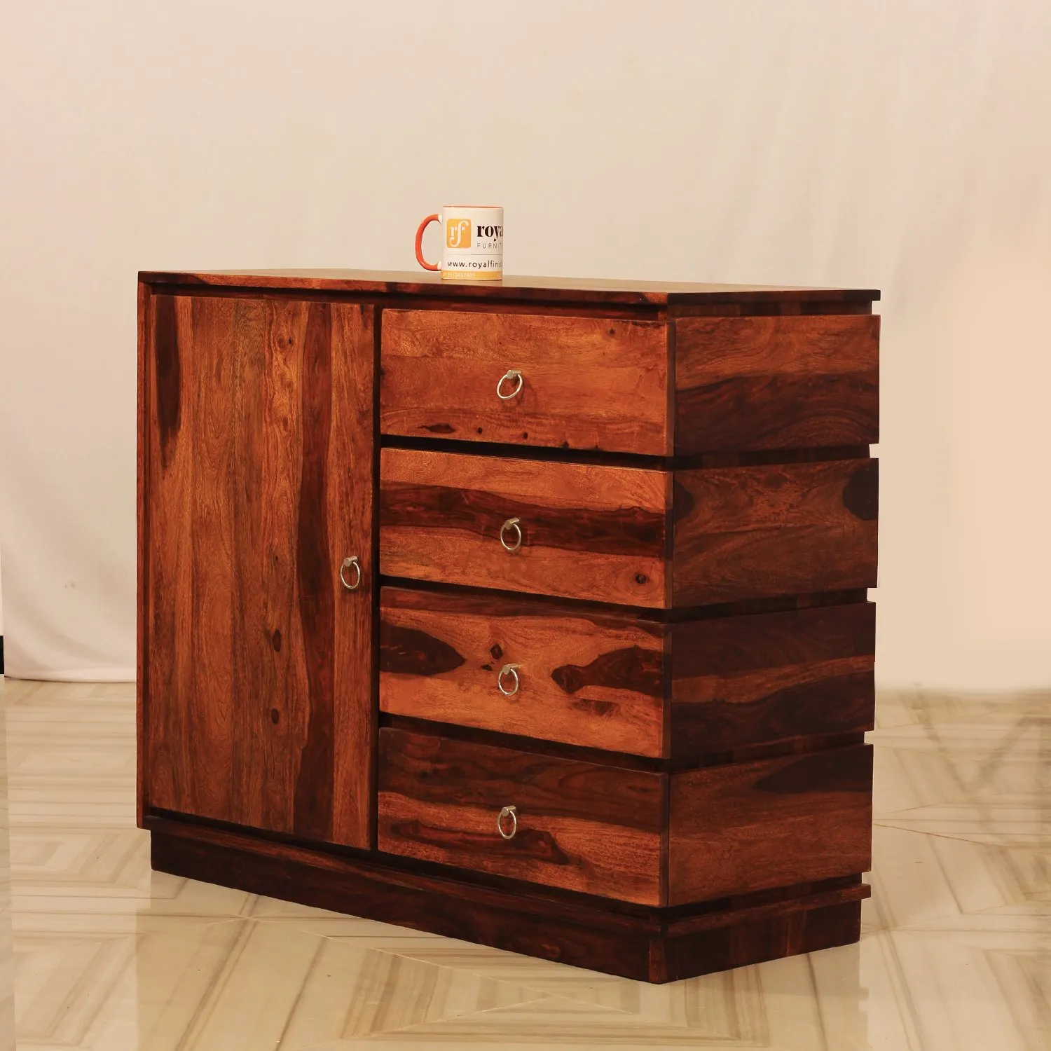 Royal Finish Treebo Sideboard In Sheesham with Natural Honey with Matte sheesham wood furniture image 8