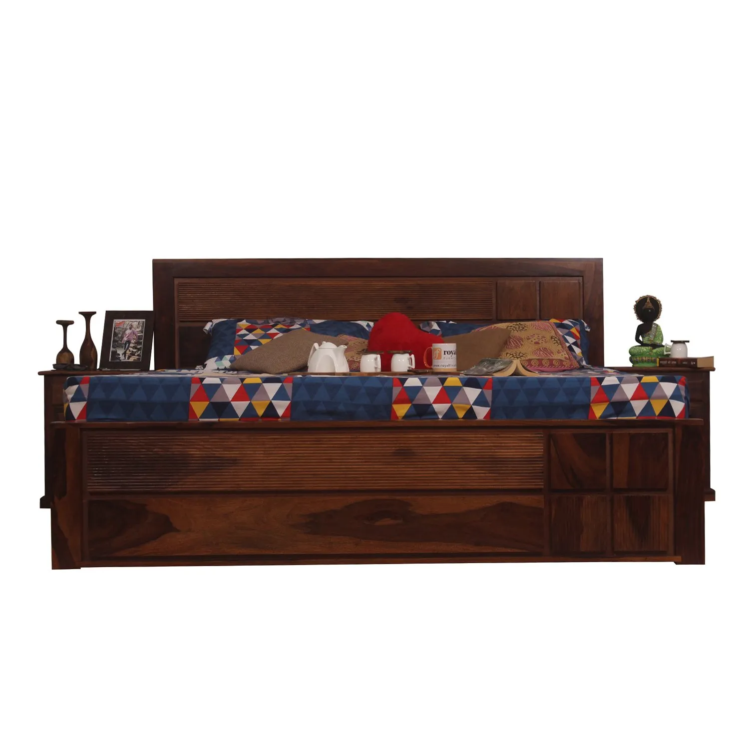 Royal Finish NovaSleep King Storage Bed In Solid Sheesham Wood sheesham wood bed image 2