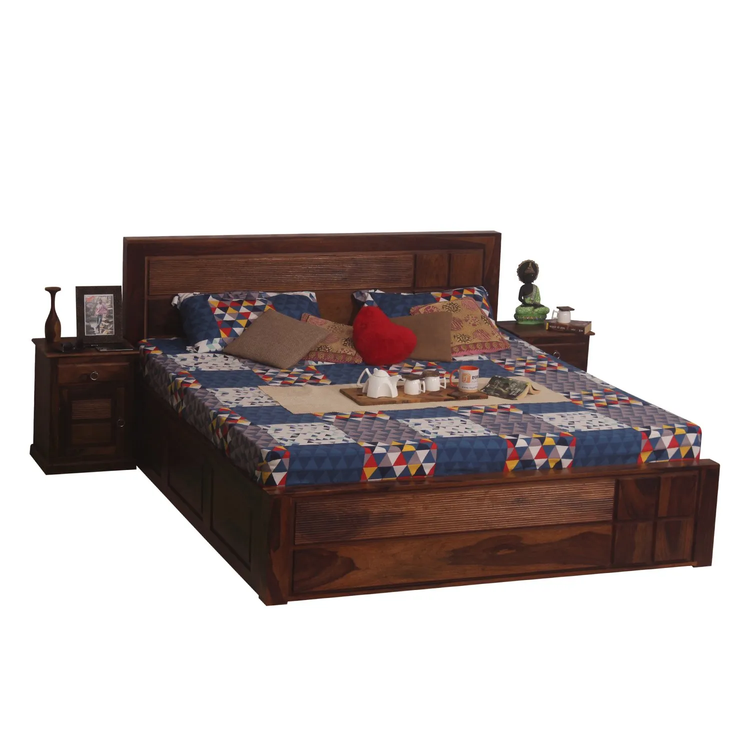 Royal Finish NovaSleep King Storage Bed In Solid Sheesham Wood sheesham wood bed image 3