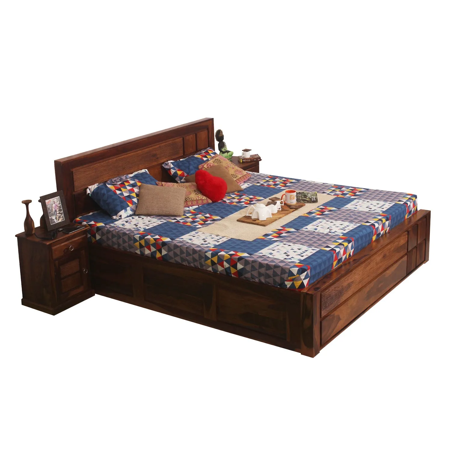 Royal Finish NovaSleep King Storage Bed In Solid Sheesham Wood sheesham wood bed image 7