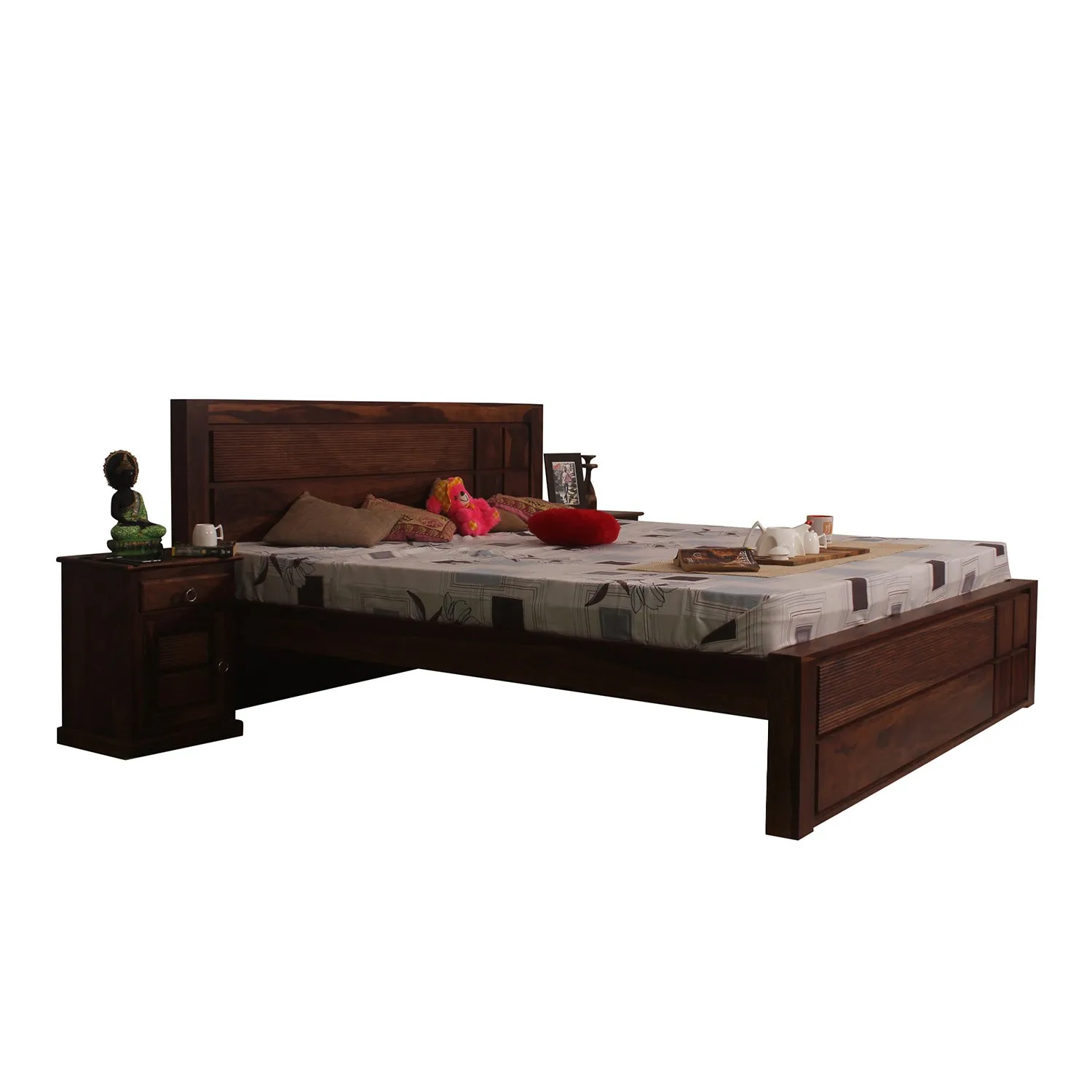 Royal Finish NovaSleep King Without Storage Bed In Solid Sheesham Wood sheesham wood bed image 7
