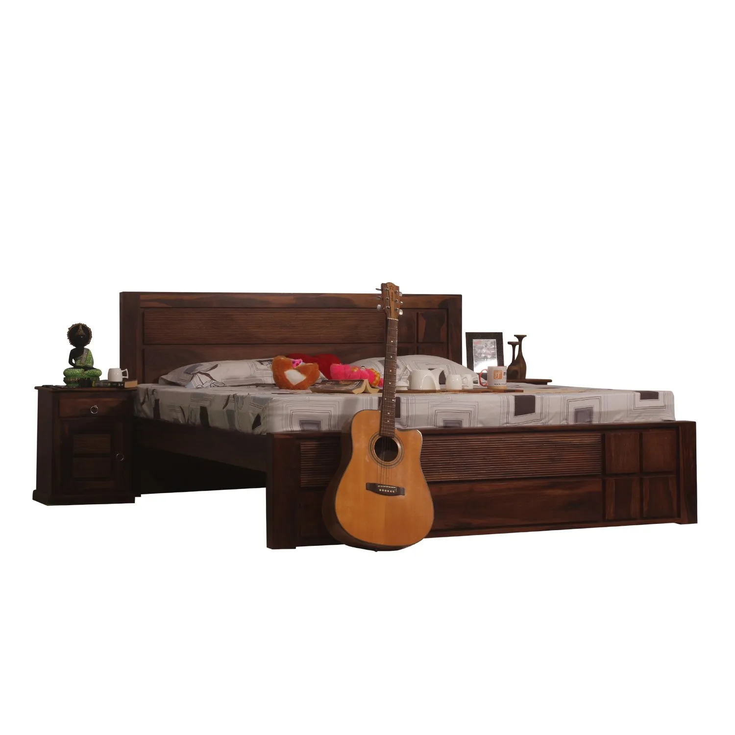 Royal Finish NovaSleep King Without Storage Bed In Solid Sheesham Wood sheesham wood bed image 10
