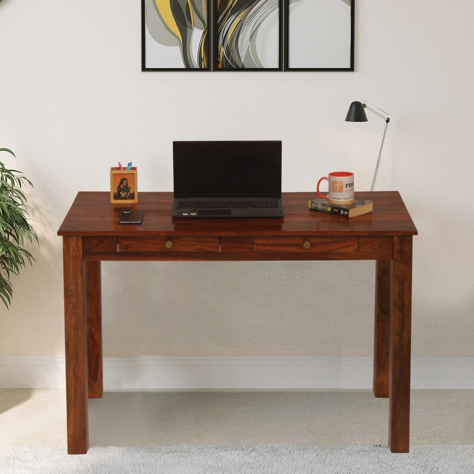 Royal Finish Two Drawer Elite Study Table in Funriture Sheesham