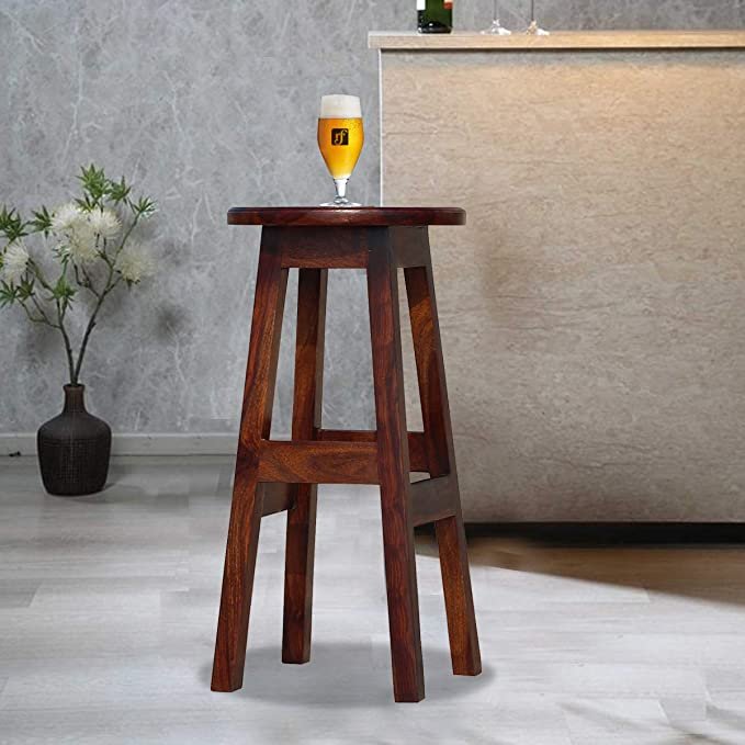 Royal Finish Solid Wood Bar Stool in Honey Oak Finish in Natural Wood